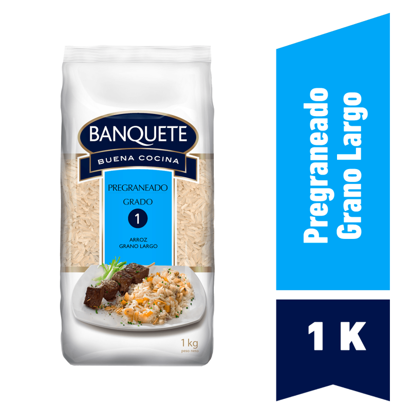 Arroz banquete pregraneado largo grado 1 por kilo